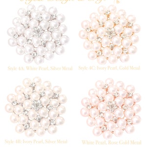1 3 5 pcs Rose Gold Gorgeous Luxury Sparkling Rhinestone Brooch, High Quality Pearl Crystal Wedding Bouquet Embellishment Style - 4 4A 4B 4C