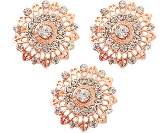 1 5 10 piezas Broche de diamantes de imitación de lujo hermoso en oro rosa, broche de cristal de alta calidad, adorno decorativo para bodas, estilo R5