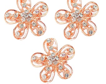 1 5 10 piezas Broche de diamantes de imitación de lujo hermoso en oro rosa, broche de cristal de alta calidad, adorno decorativo para bodas, estilo R1