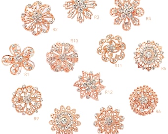 1 5 10 pcs Rose Gold Gorgeous Luxury Sparkling Rhinestone Brooch, High Quality Rhinestones Crystal Brooch Wedding Embellishment Decoration