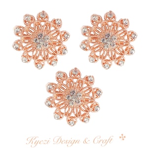 1 5 10 pcs Rose Gold Gorgeous Luxury Sparkling Rhinestone Brooch, High Quality Crystal Brooch Wedding Embellishment Decoration, Style R7