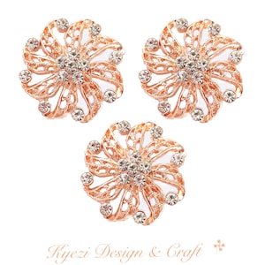 1 5 10 pcs Rose Gold Gorgeous Luxury Sparkling Rhinestone Brooch, High Quality Crystal Brooch Wedding Embellishment Decoration, Style R2
