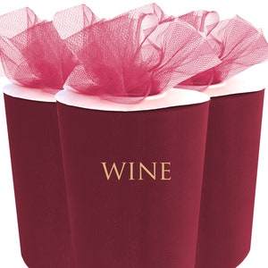 Trois rouleaux de tulle vineux 6 "x 100 yd - 6 pouces - 100 yards - Ruban de tissu Tutu Tutu noeuds de mariée - Décoration de noeud artisanal cadeau de mariage