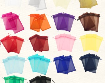 100 150 200 pcs 2"x3" Sheer Drawstring Organza Bags Jewelry Pouches Wedding Party Favor Gift Bags Gift Bags Candy Bag - US SELLER Fast Ship.