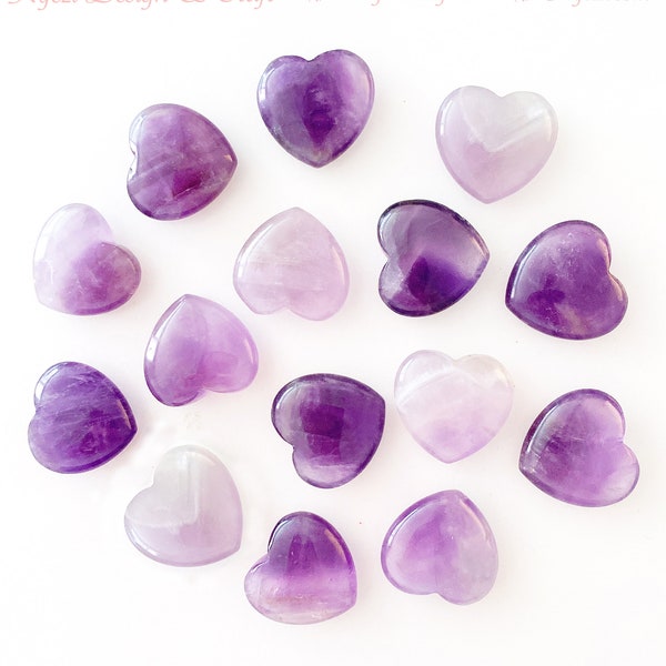 Amethyst Puffy Purple Natural Gemstone Heart Shaped Charm Pendant Jewelry