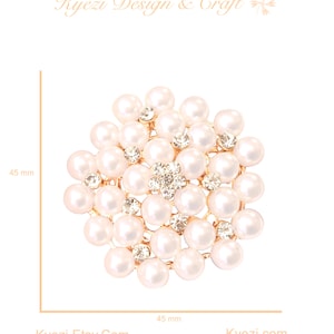 1 3 5 pc Ivory Gorgeous Luxury Sparkling Rhinestone Brooch, High Quality Pearl Crystal Wedding Bouquet Embellishment Decoration Style 4C