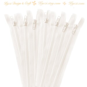 14 Inch Off White Chunky Teeth Molded Plastic Separating Sports Zippers - Gauge 5