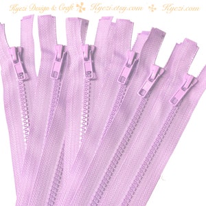 28 Inch Lavender Chunky Teeth Molded Plastic Separating Sports Zippers - Gauge 5