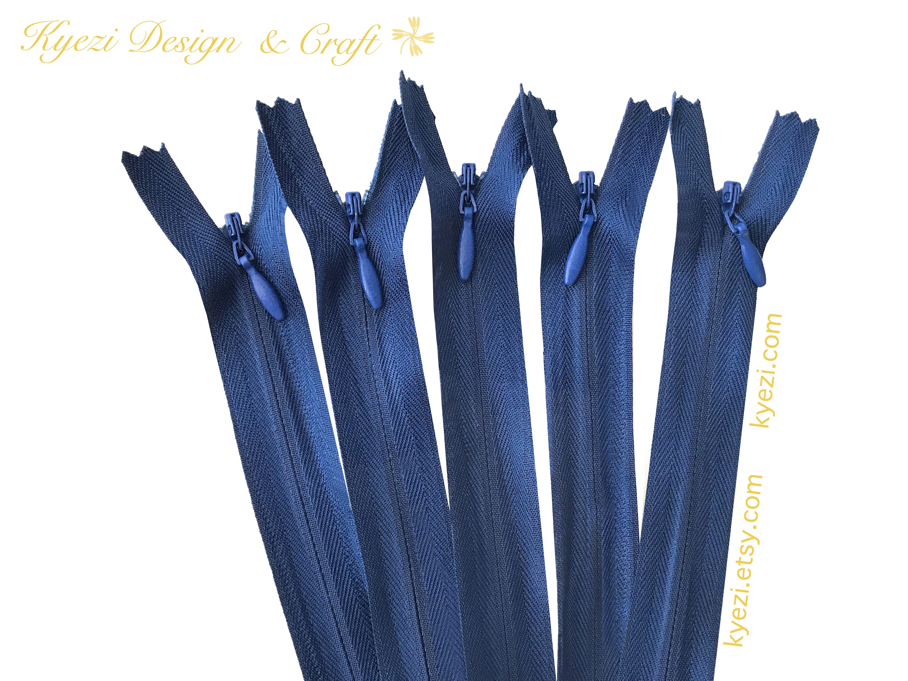 20 30 50 Pcs 18 Inch Navy Invisible Zippers - Etsy New Zealand
