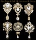 Extra Large Gold Crystal High Quality Rhinestone Drop Brooch Silver Pin Clear Broach Dangling DIY Wedding Bouquet Embellishment Brooch 