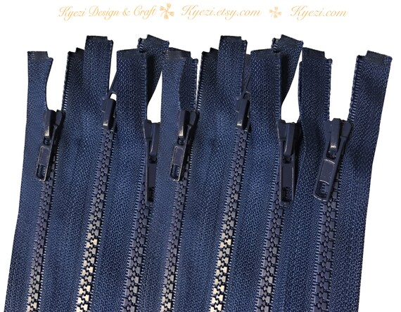 Fermeture éclair En Nylon à Extrémité Ouverte Bleu Marine 25