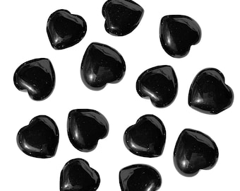 Colgante con forma de corazón de piedra preciosa natural de obsidiana negra