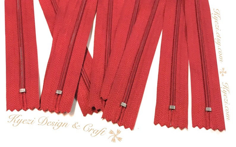 5 10 15 pcs 16 inch Wine Burgundy Nylon Coil Zippers