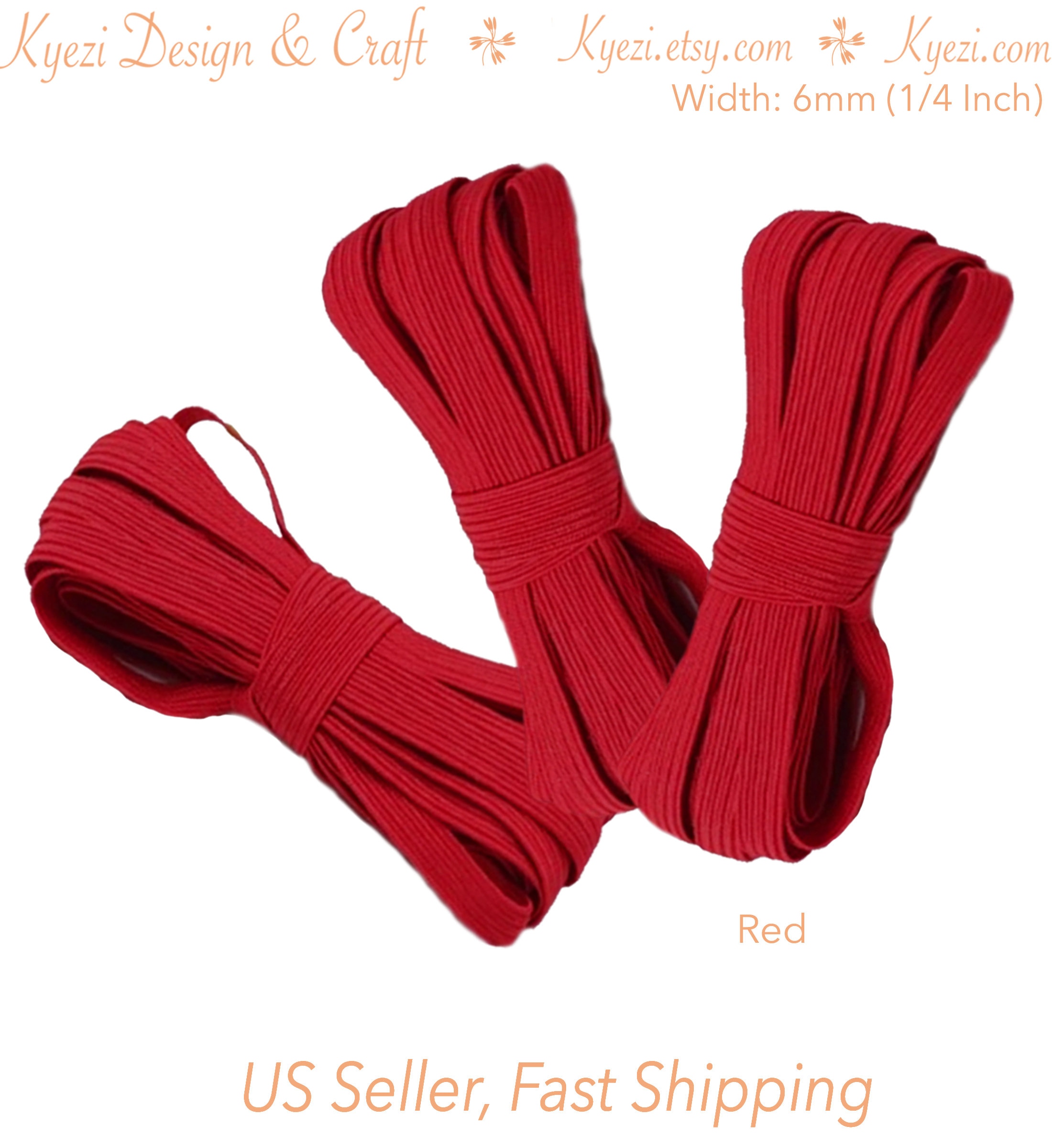 1/4 6mm Flat Elastic Band 1 5 10 20 50 100 yards Thin Etsy
