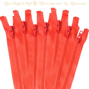 26 Inch Coral Chunky Teeth Molded Plastic Separating Sports Zippers - Gauge 5