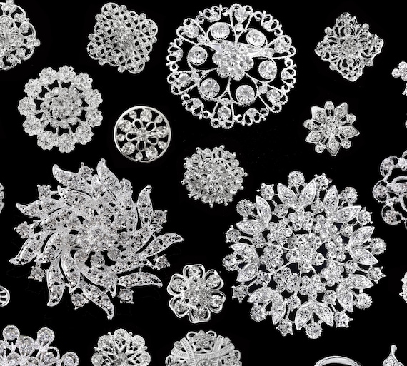 32 Pcs Assorted Silver Crystal Color High Quality Crystal