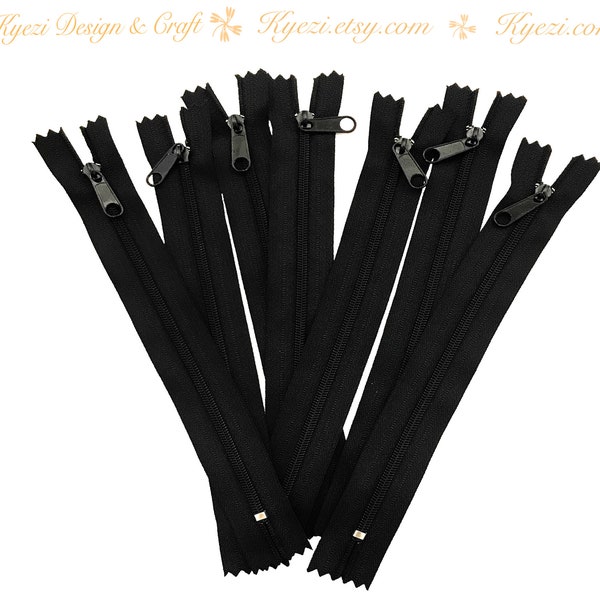 1 to 10 pcs 16 Inch Black Long Pull Nylon Zippers, Handbag Purse Pull Zippers