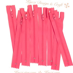 5 10 15 pcs 18 inch Hot Pink Nylon Coil Zippers