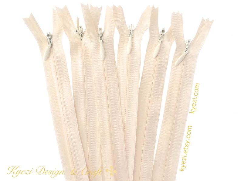 20 30 50 pcs 9 inch Off White Invisible Zippers