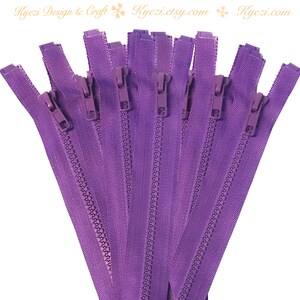 26 Inch Purple Chunky Teeth Molded Plastic Separating Sports Zippers - Gauge 5