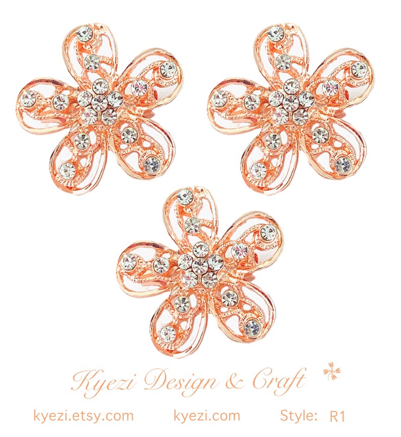 1 5 10 Pcs Rose Gold Gorgeous Luxury Sparkling Rhinestone - Etsy
