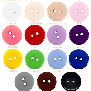 23mm Buttons, Round Sewing Buttons, Bright Colorful Buttons, Sewing Supplies, Black White Ivory Pink Red Purple Purple Lavender Brown Beige