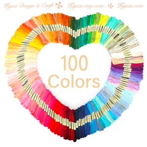 100 strengen set regenboogkleurige borduurgaren, kruissteekgaren, armbandgaren, naaigarens, knutselzijde