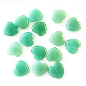 Aventurine Puffy Green Natural Gemstone Heart Shaped Charm Pendant Jewelry