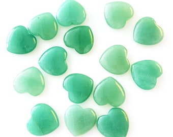Aventurine Puffy Green Natural Gemstone Heart Shaped Charm Pendant Jewelry