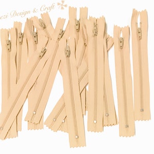 5 10 15 pcs 3 inch Natural Beige Nylon Coil Zippers