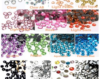 1440 pcs SS16/4mm Stick On Crystal Strass Fer sur Hotfix Hot Fix Verre Cristal Strass Noir Violet Rouge Jaune Bleu Clair Or Argent