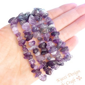 1 3 5 10 pcs Amethyst and Smoky Quartz Chip Bracelet Chakras Stone Jewelry Bracelets
