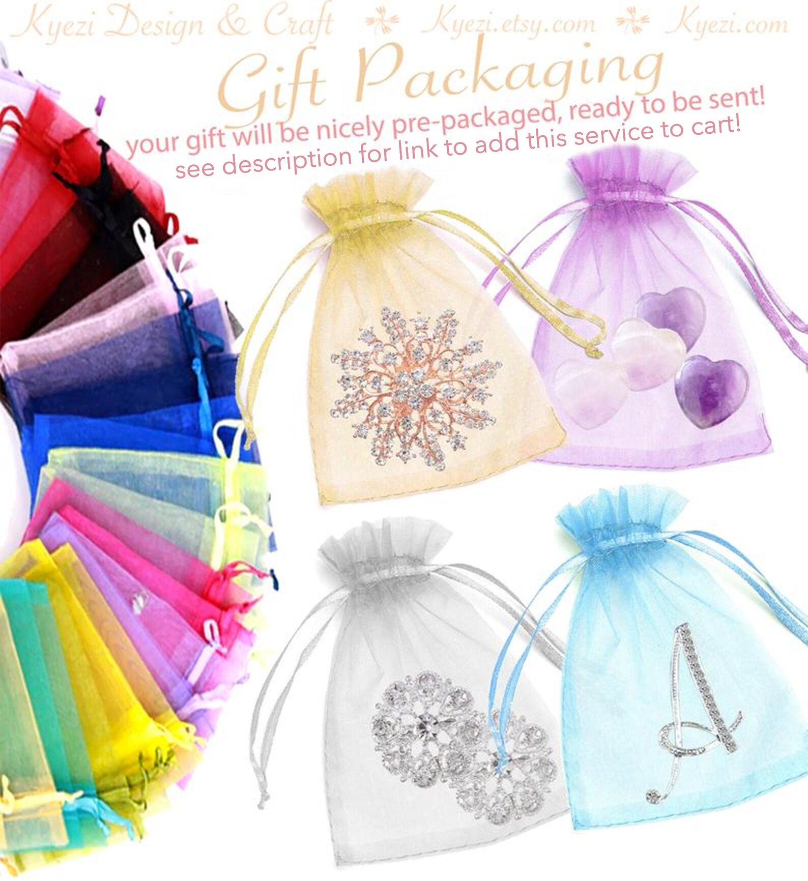 Gift Packaging Sheer Drawstring Organza Bags Etsy