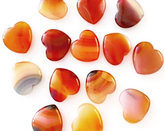 Carnelian Puffy Natural Gemstone Heart Shaped Charm Pendant Jewelry