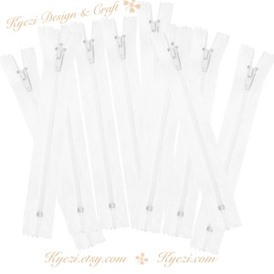 5 10 15 pcs 5 inch White Nylon Coil Zippers