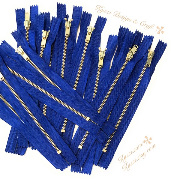 3 to 50 Pcs 6 Inch Royal Blue Tape, Brass Metal Teeth