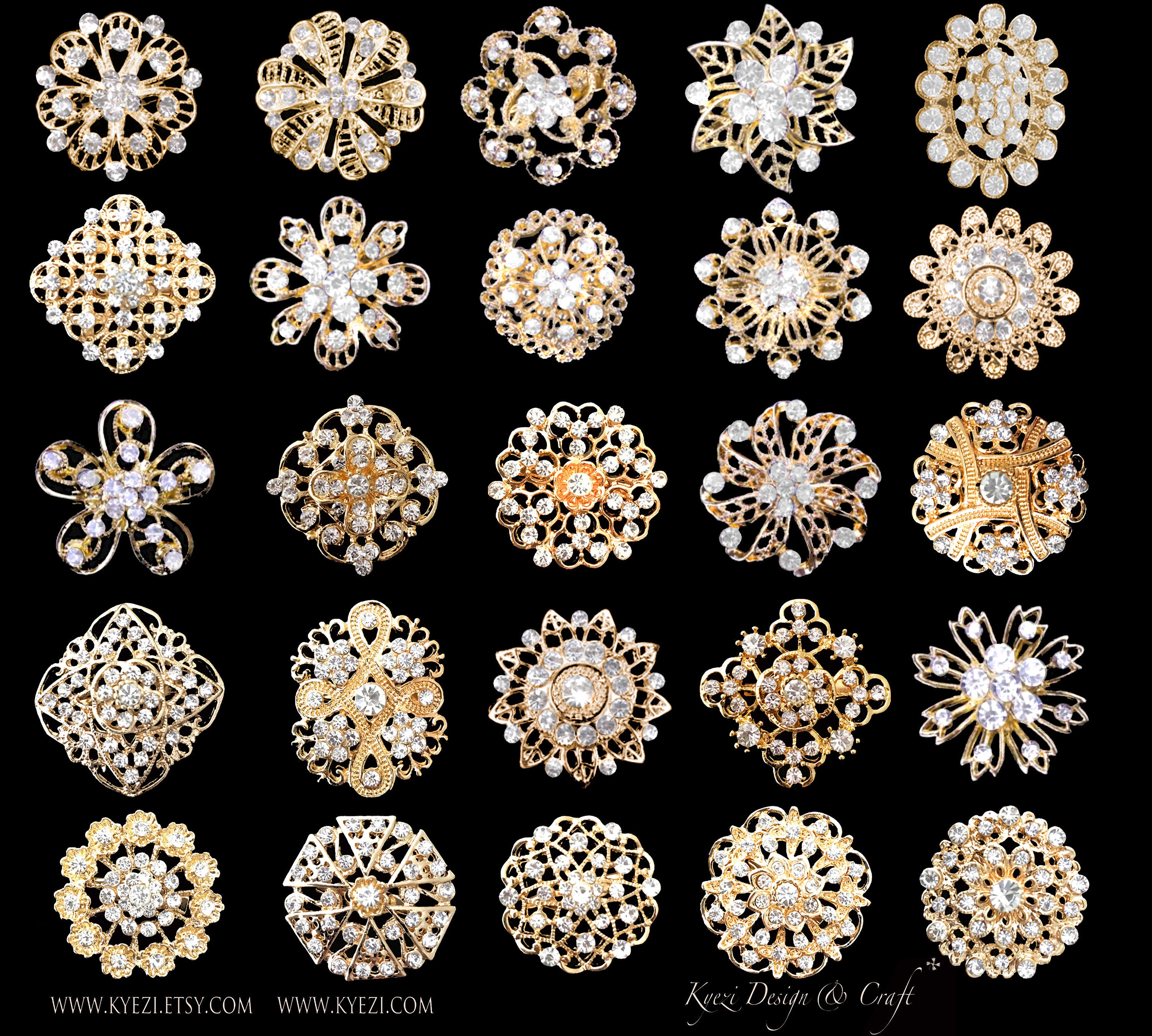 Wholesale 10-100 pcs Silver/Gold/Multi Color/Rose Gold High Quality Crystal Rhinestone Brooch Pin Wedding Bouquet Cake DIY Decoration