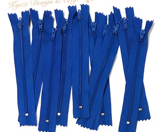 5 10 15 pcs 22 inch Royal Blue Nylon Coil Zippers