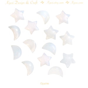 Opalite Stars / Cresecent Moons Pocket Size Crystal Stone, Natural Healing Gemstone K412A