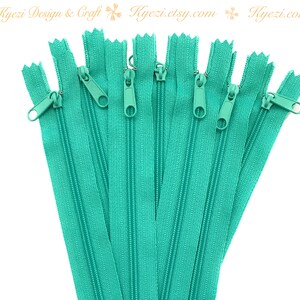 1 to 10 pcs 10 Inch Emerald Green Long Pull Nylon Zippers, Handbag Purse Pull Zippers