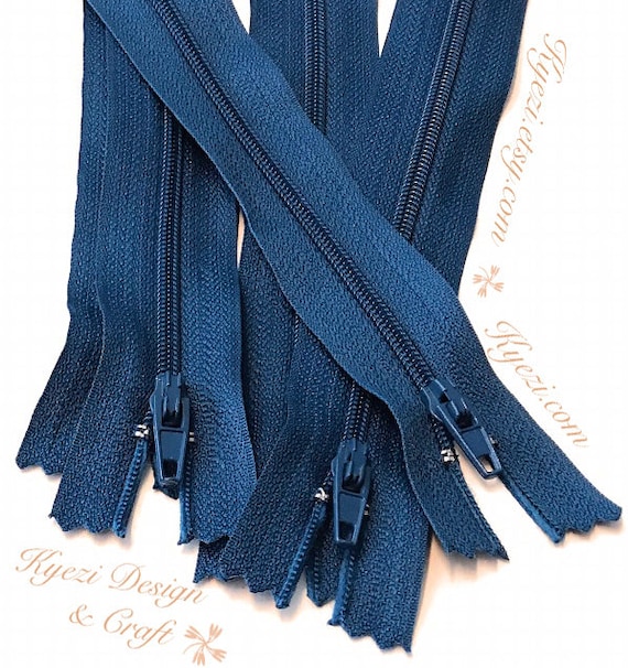5 10 15 Pcs 12 Inch Navy Blue Nylon Coil Zippers - Etsy