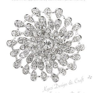 Silver High Quality Crystal Rhinestone Embellishment Broach Pin Rhinestone Brooch Big Clear Crystal Brooch DIY Wedding Bouquet Brooch STY:A8