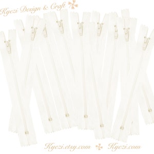 5 10 15 pcs 20 inch Off White Nylon Coil Zippers