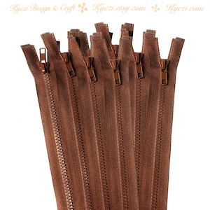 36 Inch Brown Chunky Teeth Molded Plastic Separating Sports Zippers - Gauge 5