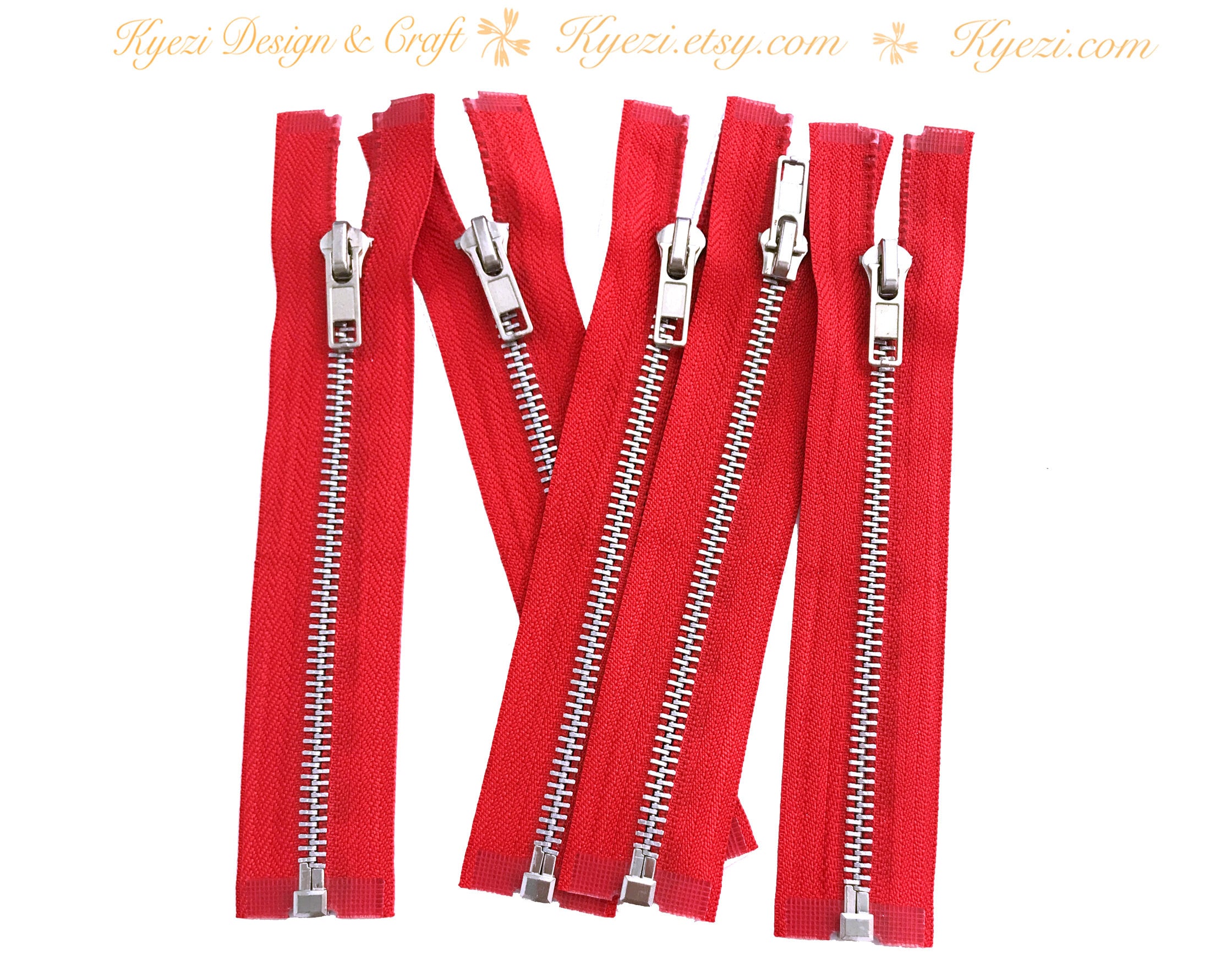 7 Inch Red Silver Separating Jacket Zipper, Gauge 5 Sale Wholesale ...