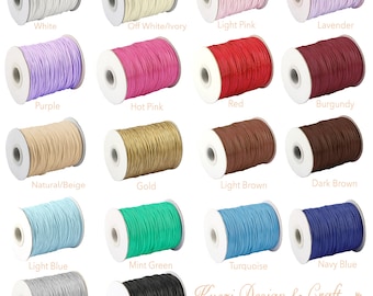 1mm Waxed Cotton Cord 5 10 30 50 100 175 yards Jewelry Braiding Knotting Beading Cord Macrame Beading Braided Cord   Artisan String