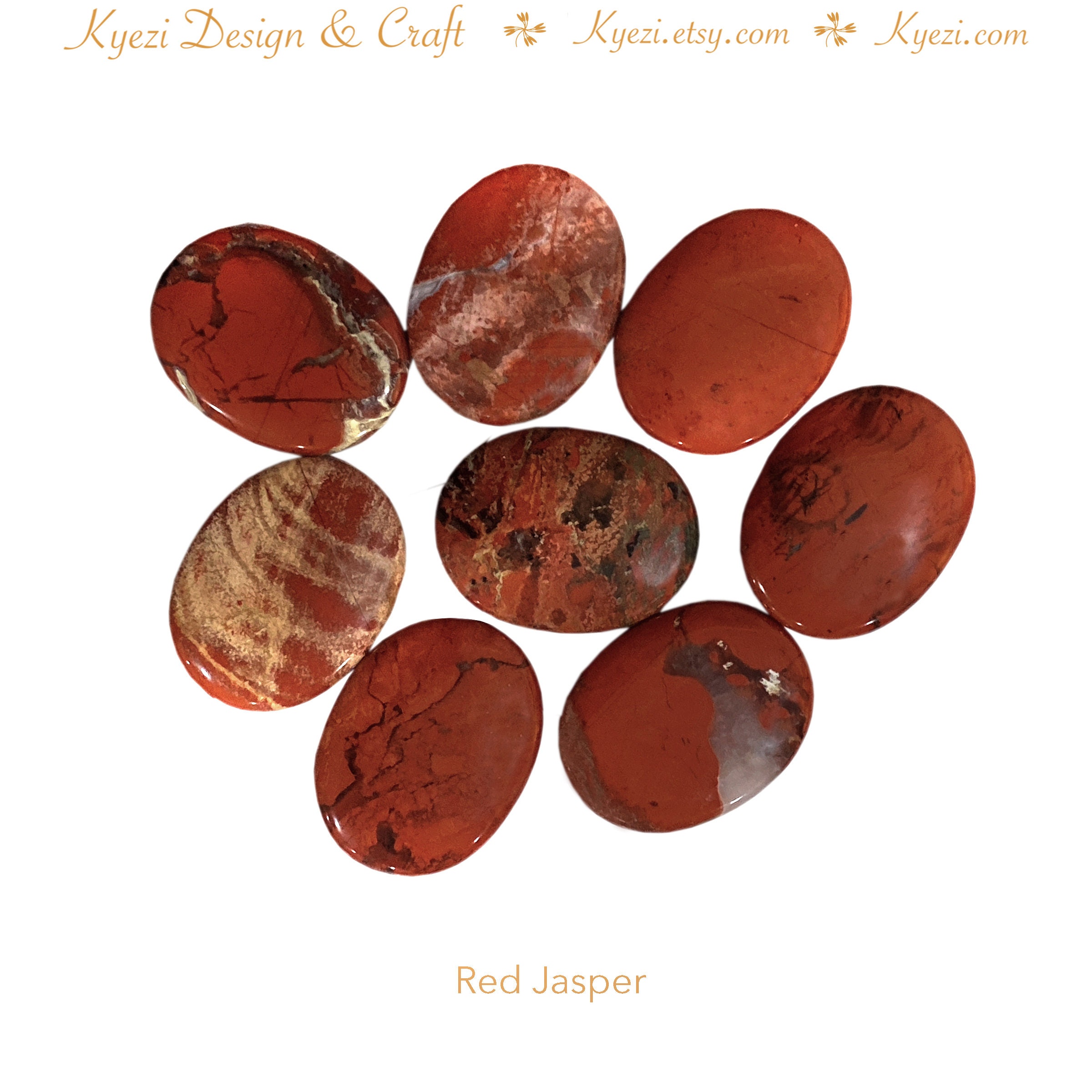 Red Jasper Oval Palm Stone Natural Gemstone K-238