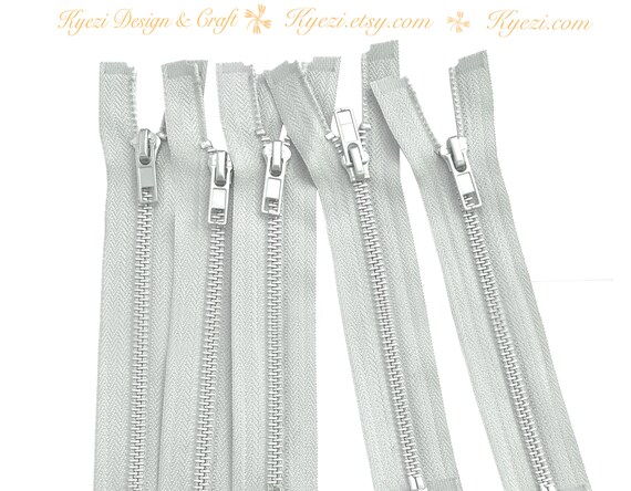18 Inch Light Grey Silver Separating Jacket Zipper, Gauge Sale