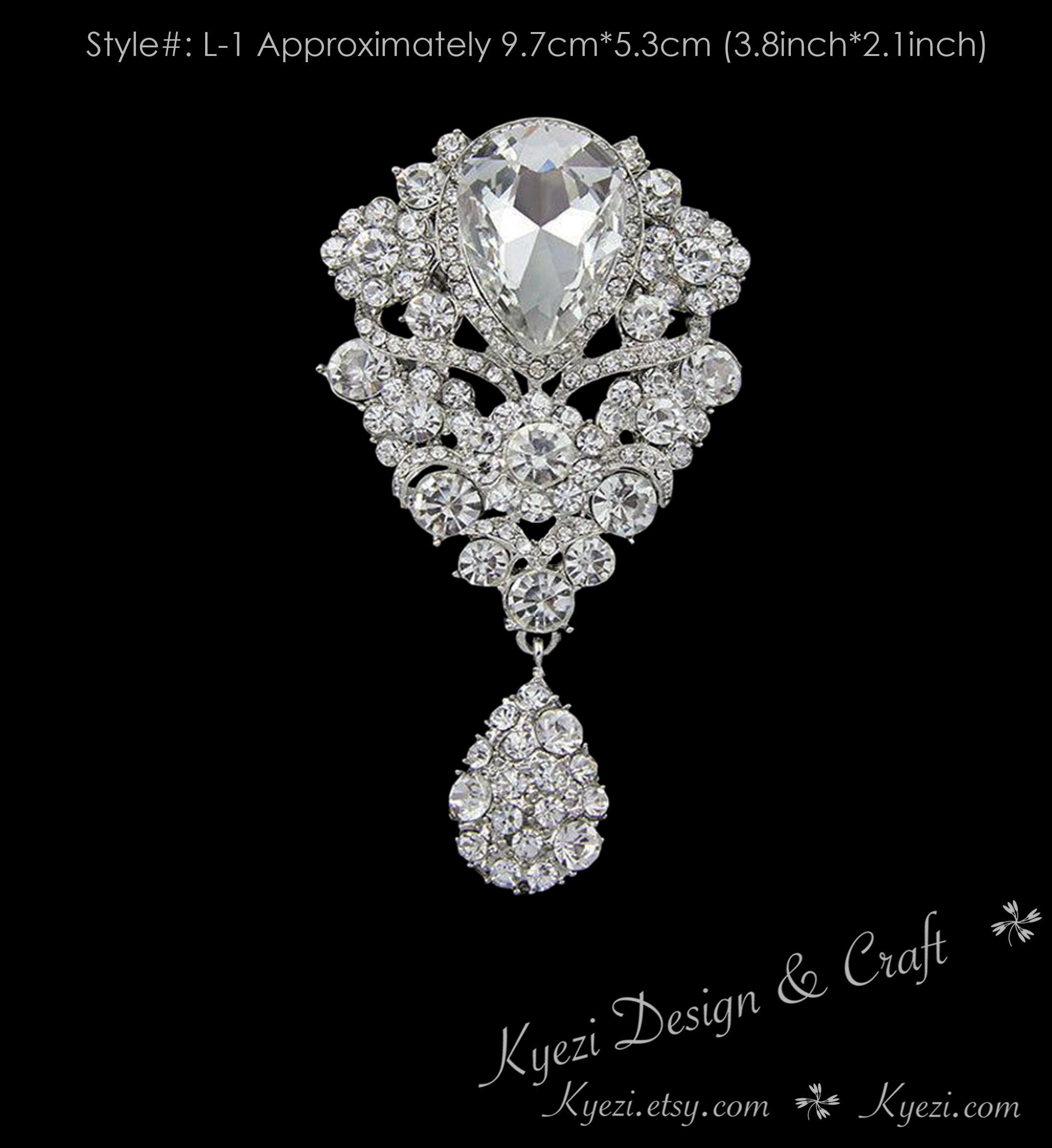 Extra large 2024 diamante brooch