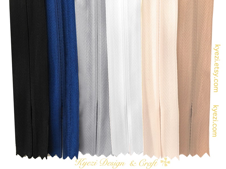 20 30 50 pcs 9 inch Off White Invisible Zippers